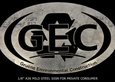 1/8” A36 Mild Steel Sign For Private Consumer