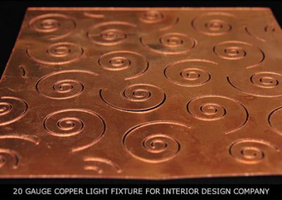 20 Gauge Copper Light Fixture for Interior Design Company